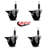 Phenolic Swivel Expanding Stem Caster Set with Brake SCC PLB 3" x 1"
