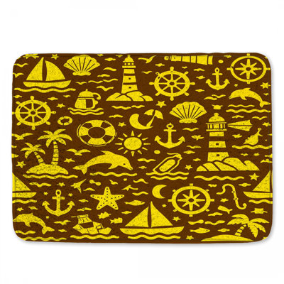 Tapis de bain jaune