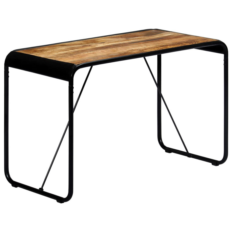 Cathie Solid Wood Top Metal Base Dining Table