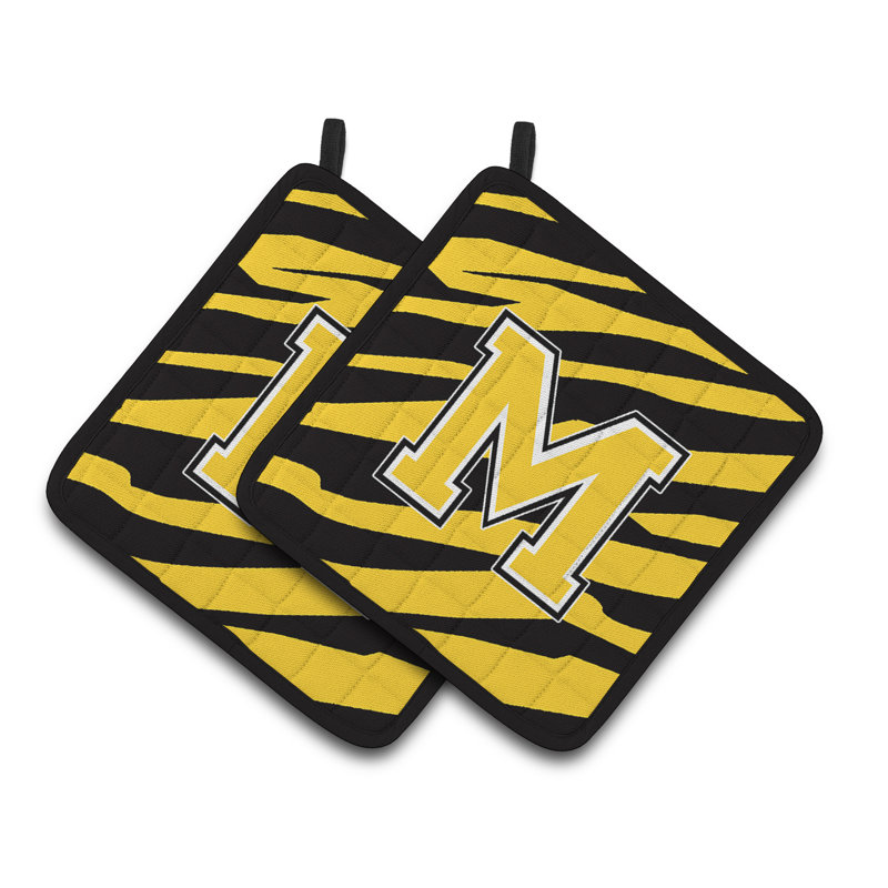 Tiger Stripe Potholder, Or noir, M