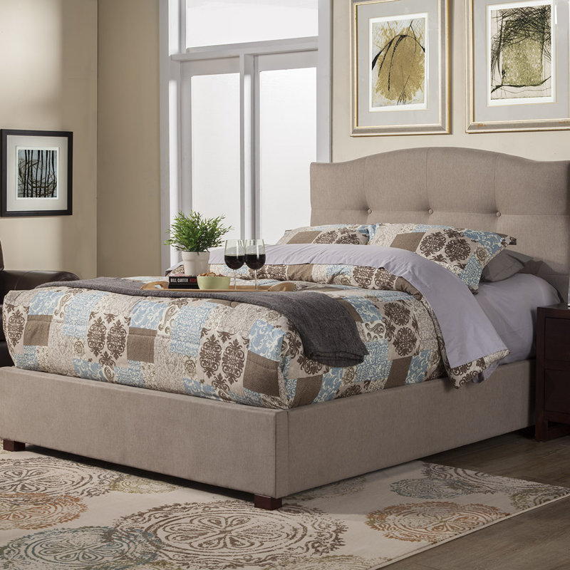 Anne Amanda Full Tufted Upholstered Bed, Haskett/Jute, Full