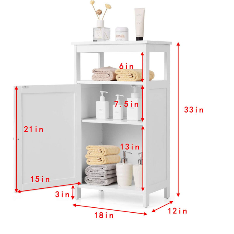 Freestanding Bathroom Cabinet, White