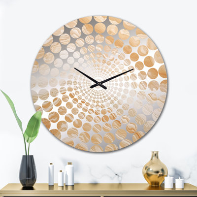 Cream Marbled Melody II - Abstract Wall Clock