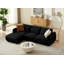 Canapé modulaire rembourré 4 pièces Latitude Run® - Idéal pour le salon, confortable et élégant - Boucle noire-1847137170