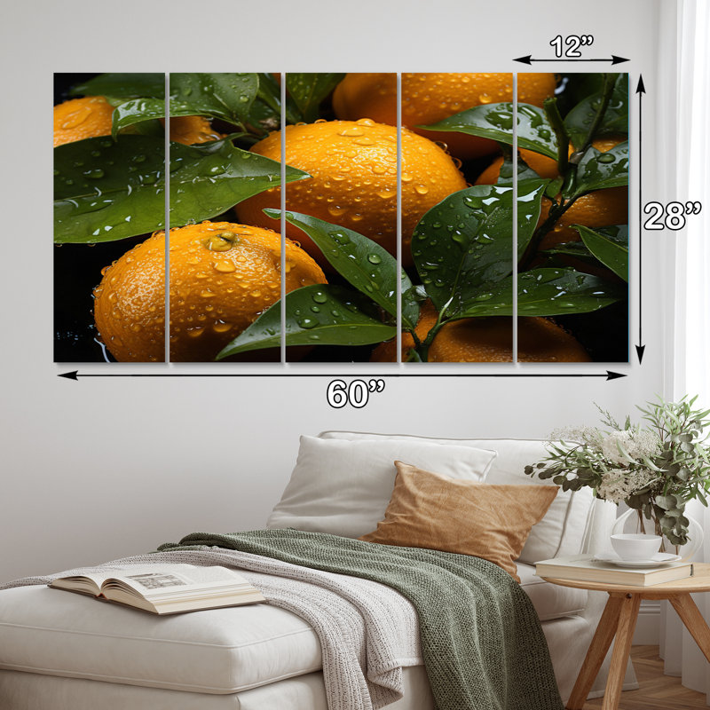 " Fresh Bright Oranges II " 5 - Pieces