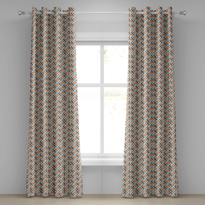 Multicolore drapeaux de fenêtre à œillets décoratifs 2 panneaux Dakota Fields, 50 po x 84 po, L 50 po x L 108 po
