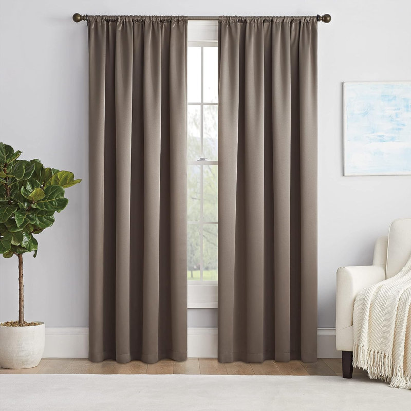 Rideau obscurcissant avec passe-tringle Eclipse Thermapanel, L 54 po x L 63 po, Champignon