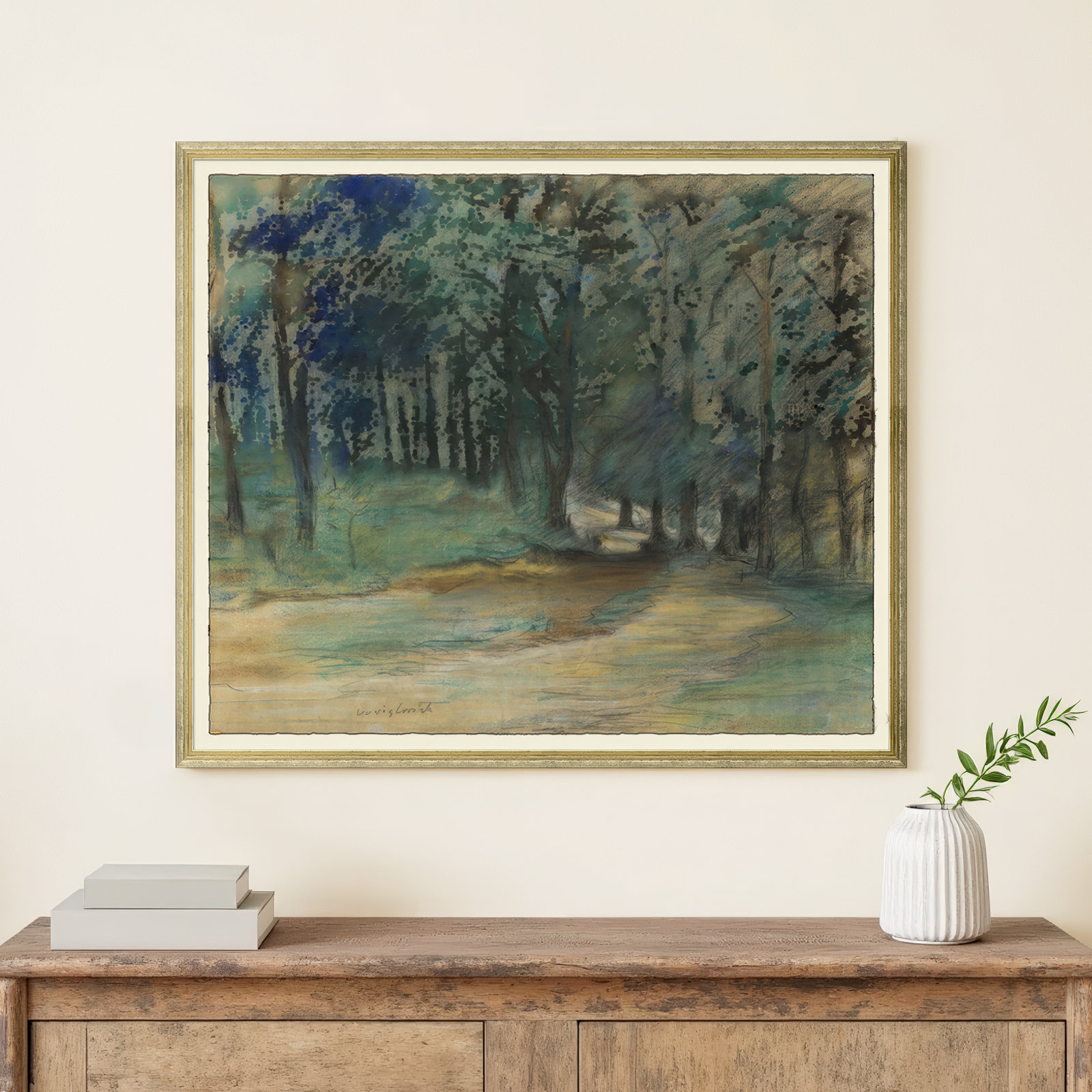 Pastel "Wood Path Drawing" Print
