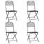 5Pc Garden Patio Chair And Table Set, Dark Grey Foldable Mesh Metal