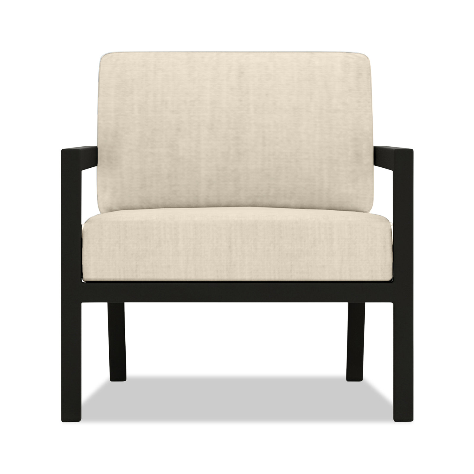 Vivant Patio Chair with Sunbrella Cushions, Black, Canvas Henna Sunbrella® Canvas