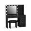 Coiffeuse Greyden avec miroir lumineux, prises de courant et 6 tiroirs-1238950191
