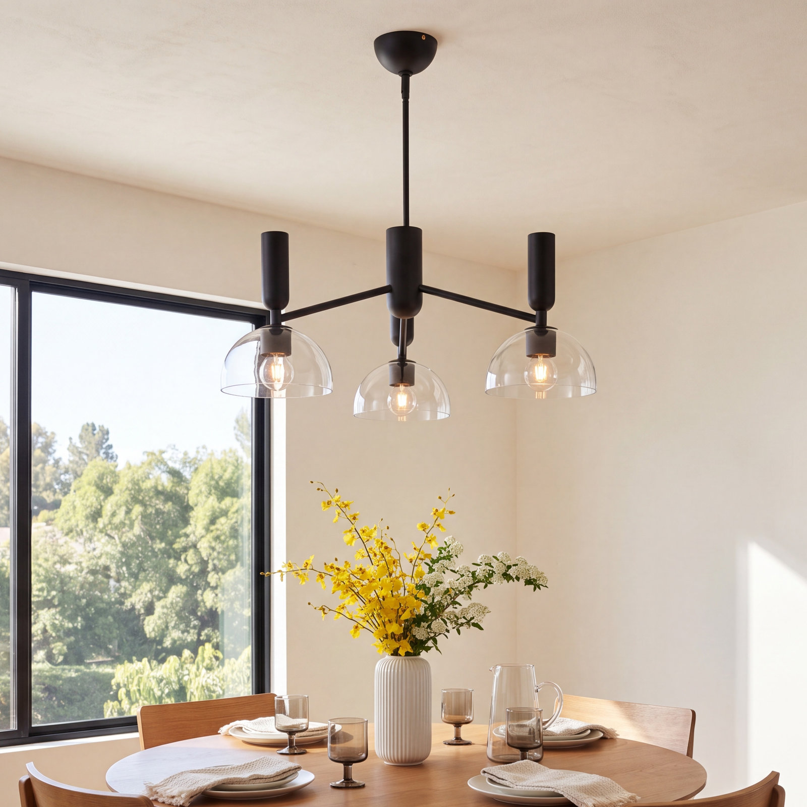 Casoria 3 - Light Metal Chandelier, Matte Black