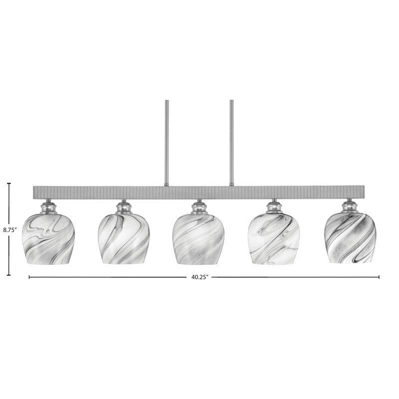 Edge 5 Light Bar With 6" Glass, Brushed Nickel