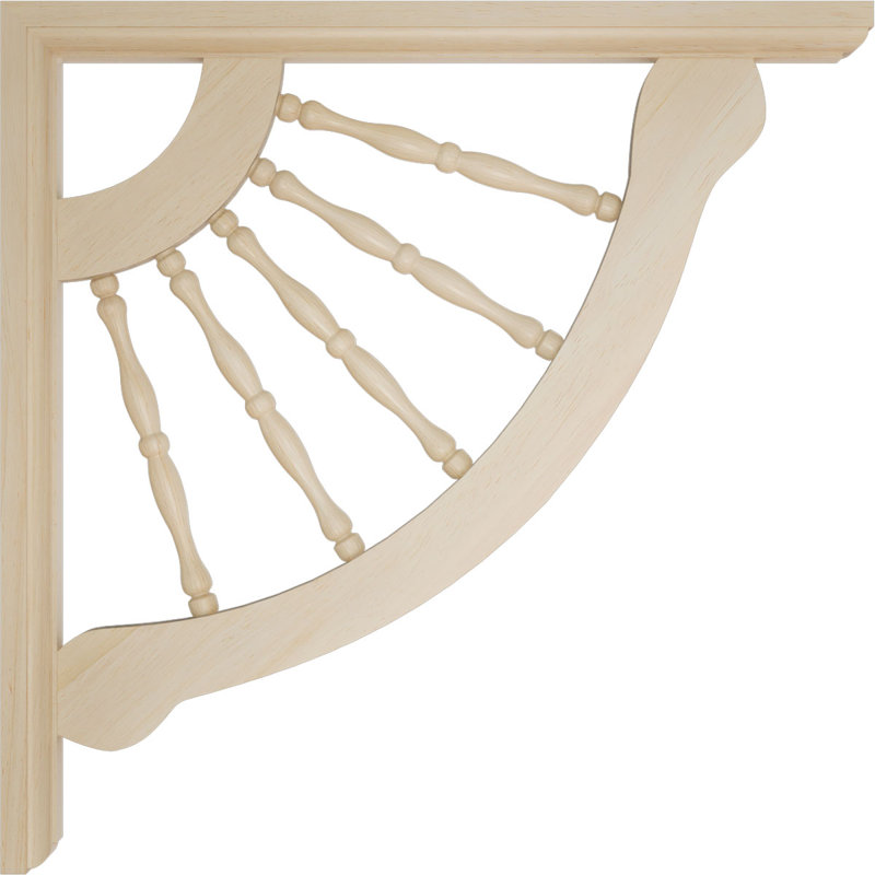 12" Unfinished Rubberwood Wagon Wheel Shelf Bracket