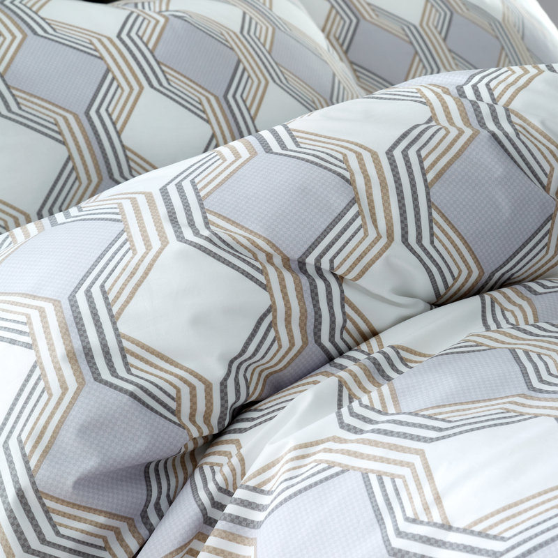 Atticus Geometric 200 Thread Count Cotton Duvet Cover Set, Single - 1 Standard Pillowcase