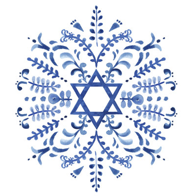 " Indigo Hanukkah IV " by Victoria Borges