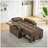Coffee Single Sleeper Sofa Bed with 6-Position Adjustable Backrest, USB Ports, Cup Holder & Swivel Side Table