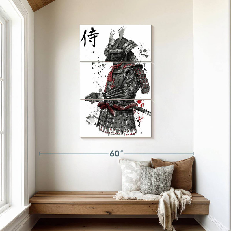 Mait Samurai Sumi-E, 45" H x 28" W