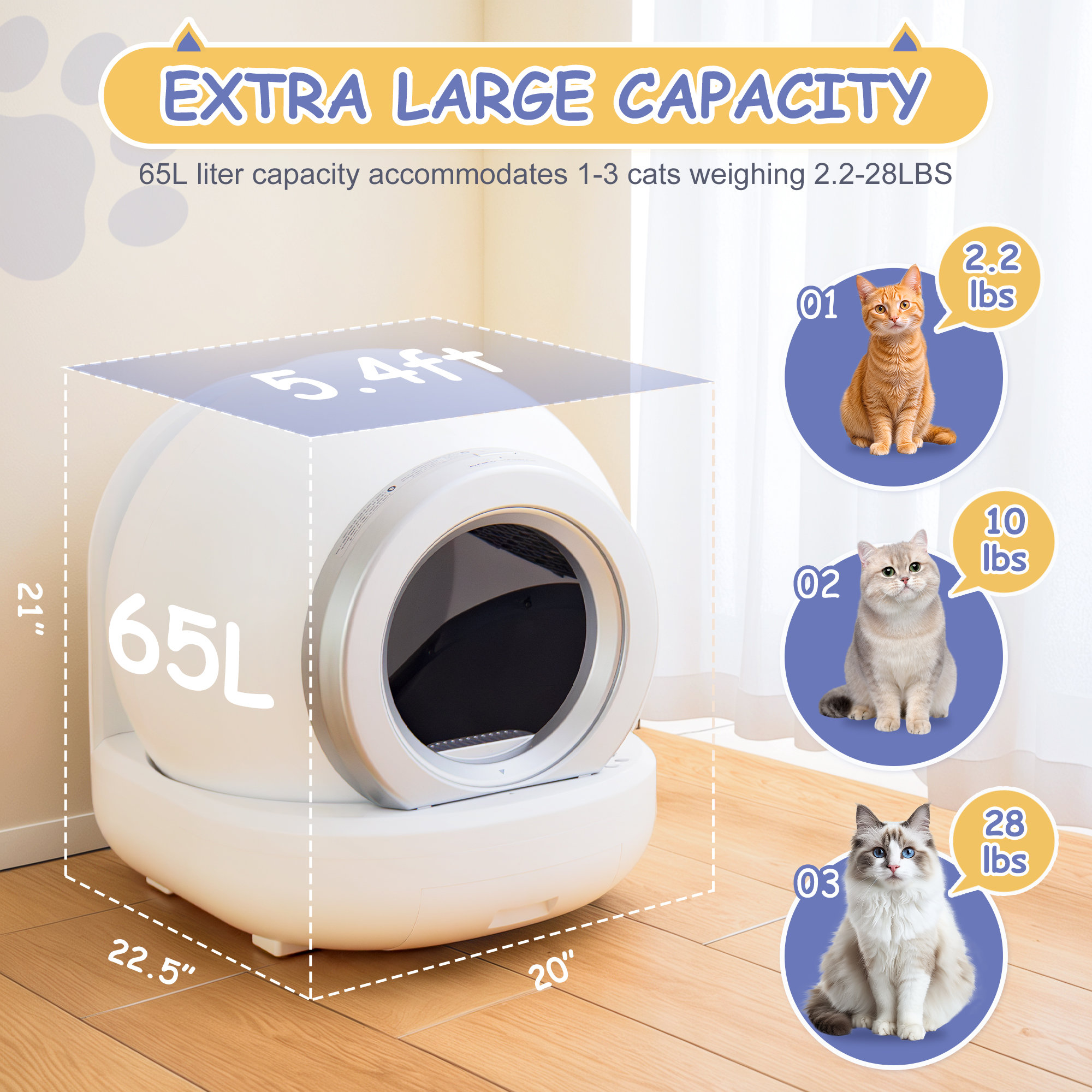 Photo inspiration: Litter Box Size For Growing Kitten Indoors Reference: Tucker Murphy Pet Self Cleaning Cat Litter Box With App