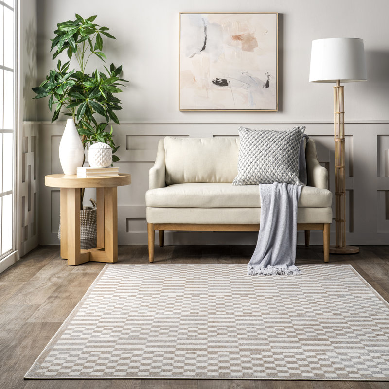 Nikita SpinClean Faded Geometric Machine Washable Area Rug, Runner 2'8" x 8'