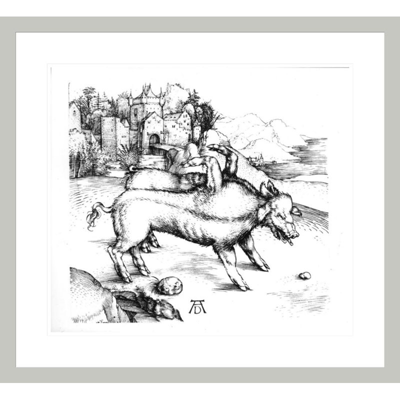 «Monstrous Pig» par Albrecht Dürer, impression giclée sur cadre, 23.5" H x 25.66" W