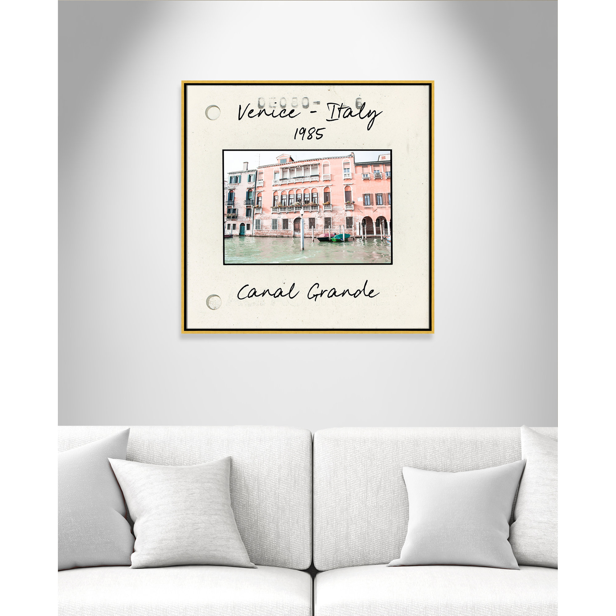 Venice, Italy - Grand Canal Print by Nan, 31.5" H x 31.5" W x 2" D, Gold Floater Framed Canvas