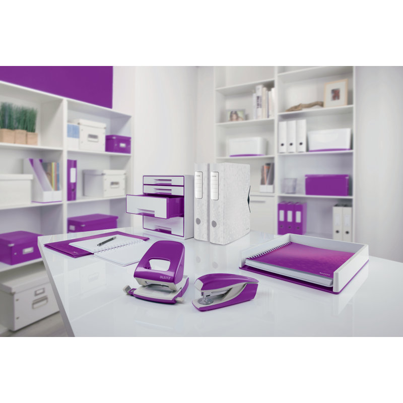 Wow Plastic Paper Organiser, White/Purple