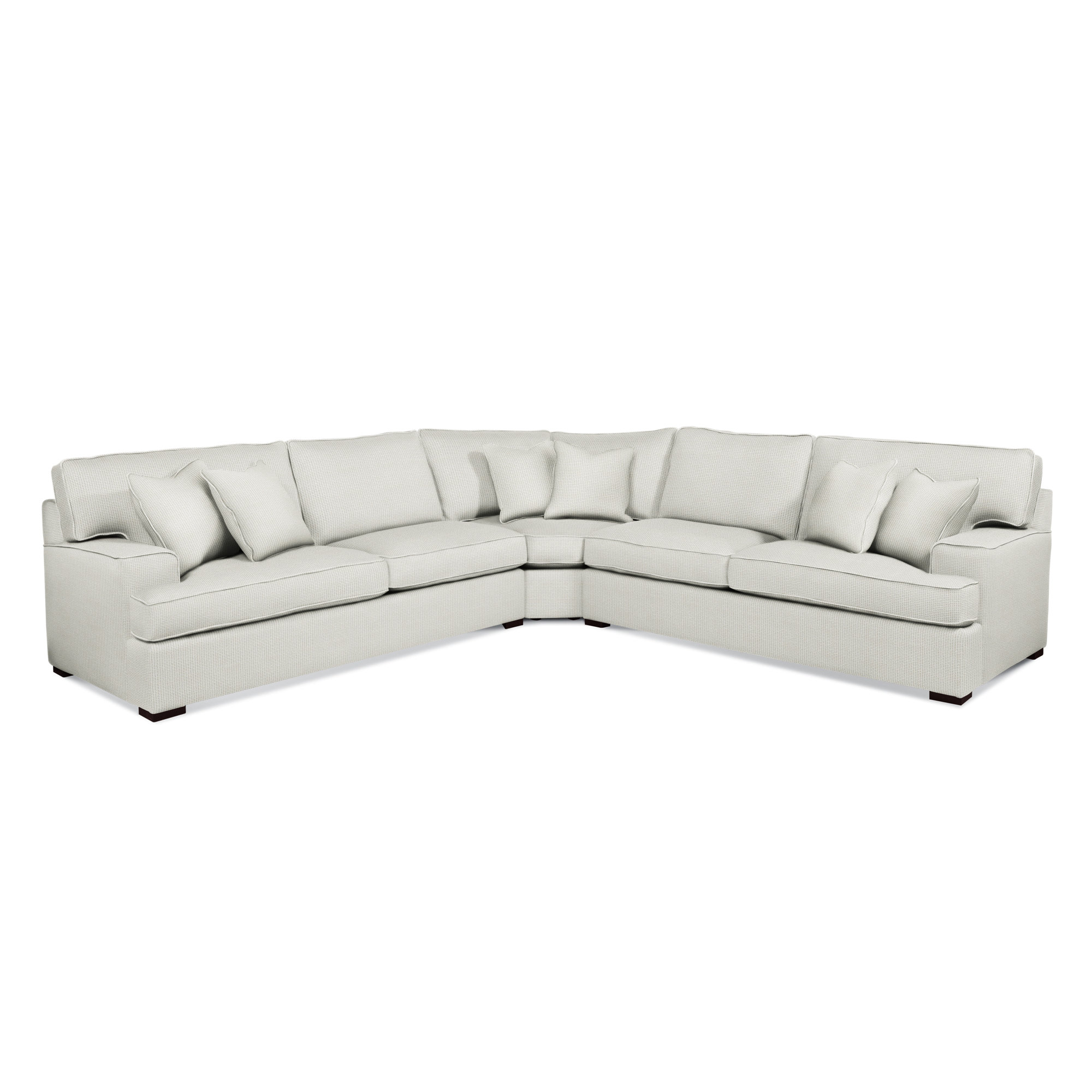 Sadie 3-Piece Upholstered Sectional, Java Finish, Blue Buffalo Check; 0120-61