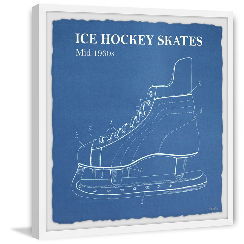 Cadre photo « ice hockey patines mid 1960 », impression sur papier, H 12 po x l 12 po x P 1,5 po