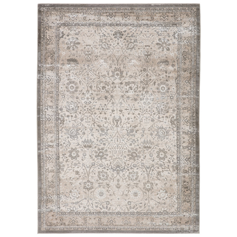 Tapis oriental gris / beige Lynnette, Tapis de couloir 2 pi 2 po x 8 pi