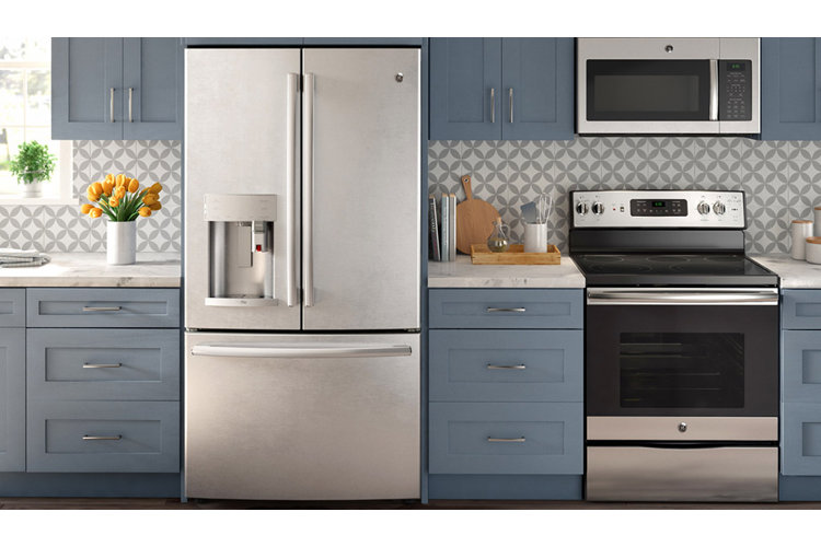 side by side refrigerator in kitchen