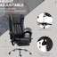 Fauteuil de bureau réglable avec massage à 6 points, chaleur et repose-pieds rétractable à hauteur de chaleur noire, fascinant