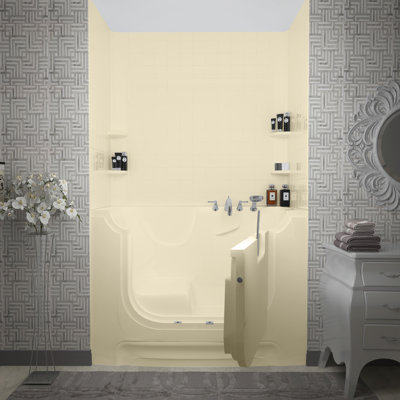 Baignoire tourbillon en fibre de verre avec robinet, lumière et siège intégré HandiTub 60 po x 30 po