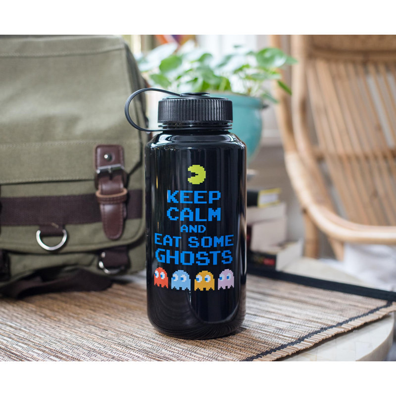 Pac-Man «Keep Calm And Eat Some Ghost», bouteille d'eau en plastique | Contient 32 onces