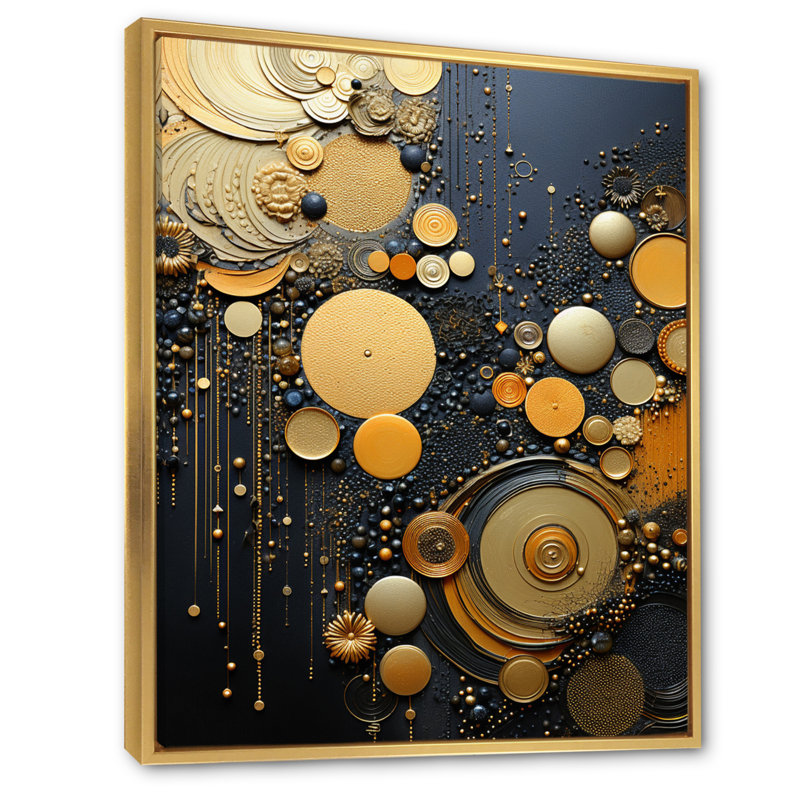 Impression sur toile «Gold», H 20 po x l 12 po x P 1 po, Cadre flottant doré