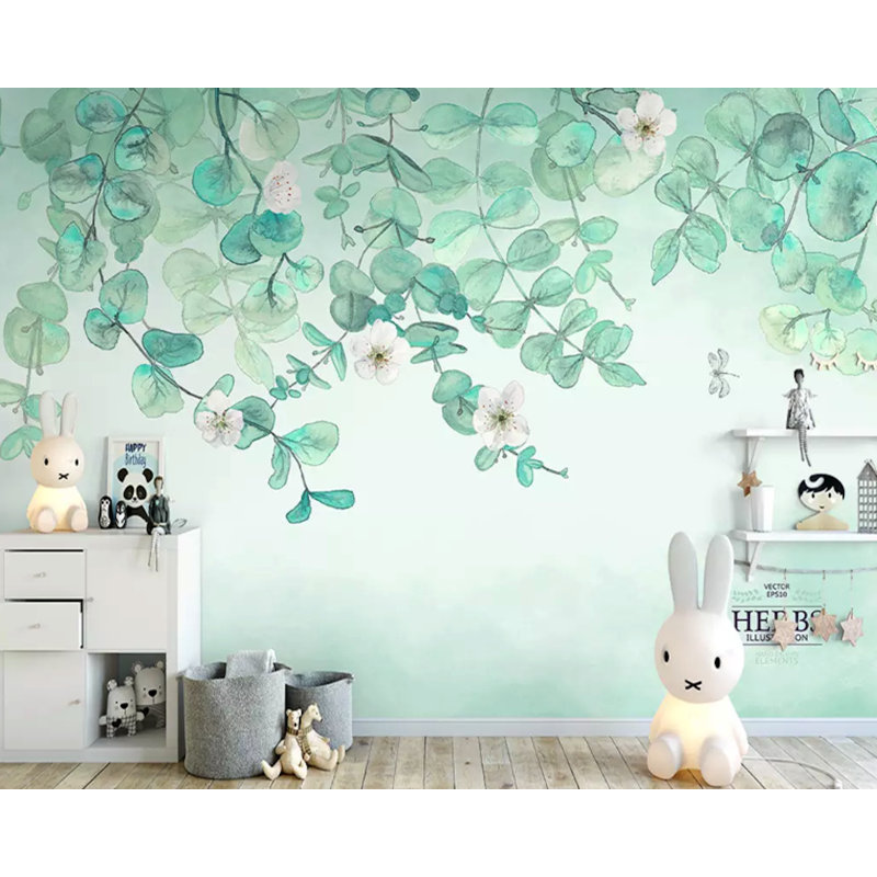 Floral Wall Mural, 75" L x 112" W