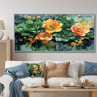 Albury Spring Symphony Garden of Echeveria Elegans Succulent II - Art mural succulent