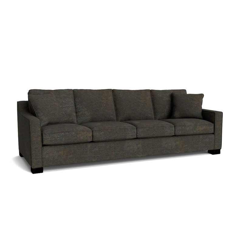 Aceyon Upholstered 102'' Sofa, Espresso, Palance Steel
