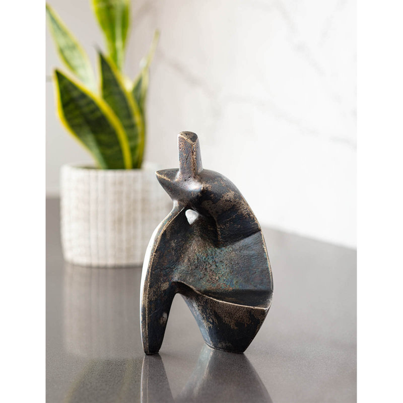 Blackened Zinc Modern Abstract Metal Sculpture