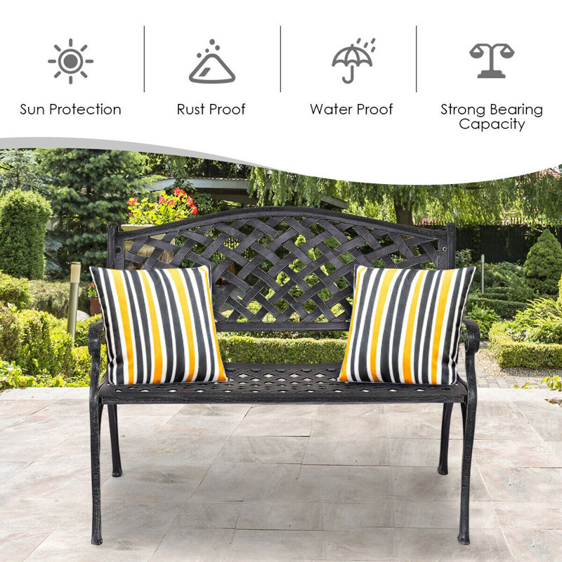 Banc de jardin en aluminium Cherwell, Gris foncé