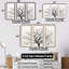 Minimalisme avec arbres en chêne noir et blanc - ensemble de décorations murales en chêne-107763103-107763108