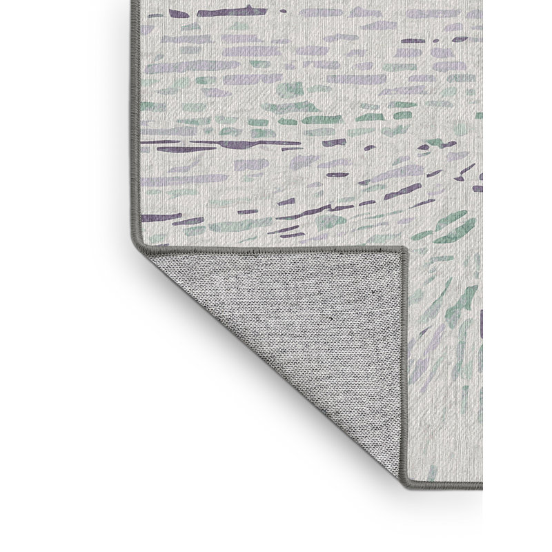 Machine Washable Gray Area Rug, Square 4'