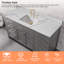 Plateau de meuble-lavabo simple 60 po en quartz avec lavabo - pour remplacement de meuble-lavabo, sans armoire