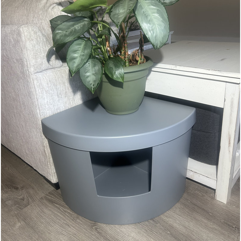 Grand bac à litière d'angle pour chat, Gris, 16.5" H x 25" W x 17.5" D