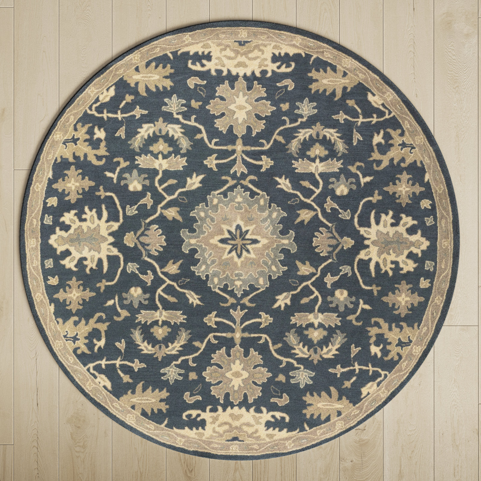 Arden Hand-Tufted Wool Floral Rug, Round 6'