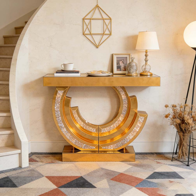 Console à miroir avec hall d'entrée, Brun