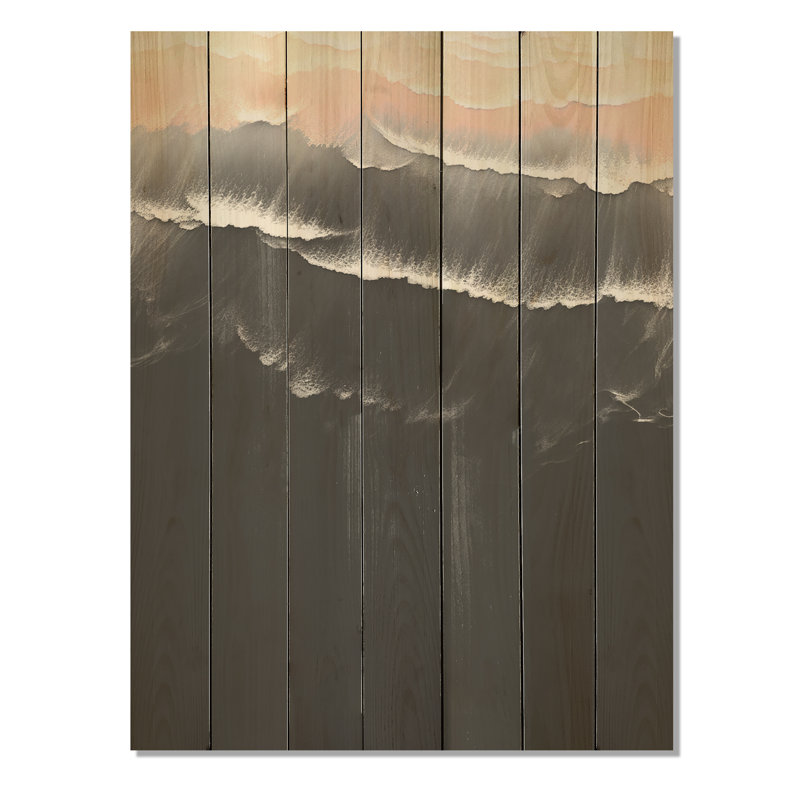Islande, sable noir, plage, merveilles III - plage sur bois, H 20 po x l 10 po