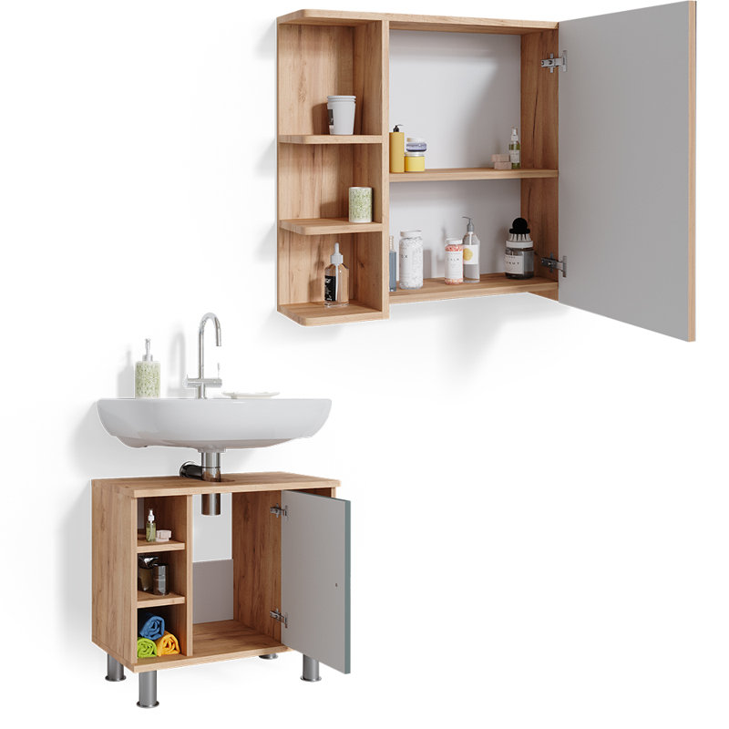 Birkhild 2 Piece Bathroom Furniture Suite