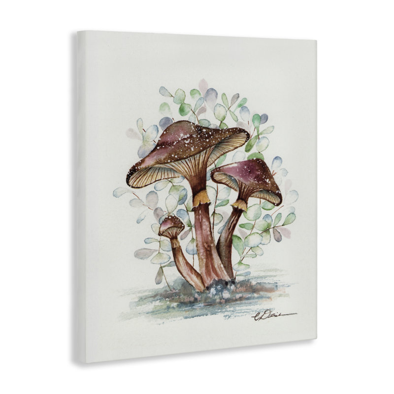 Champignon terreux, toile par Champignon, H 20 po x l 16 po