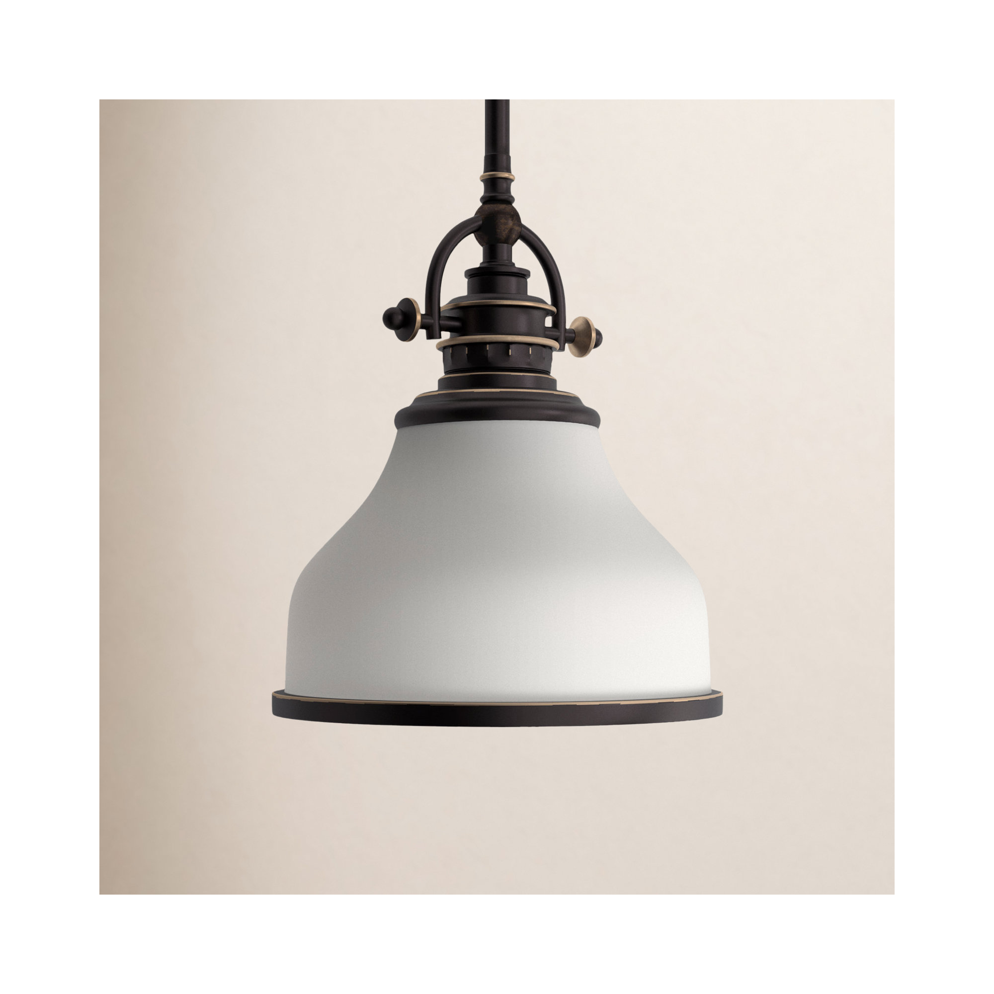Maybery 1 - Light Single Dome Pendant, Palladian Bronze, Opal Etched Glass, 9.5" H x 8" W x 8" D